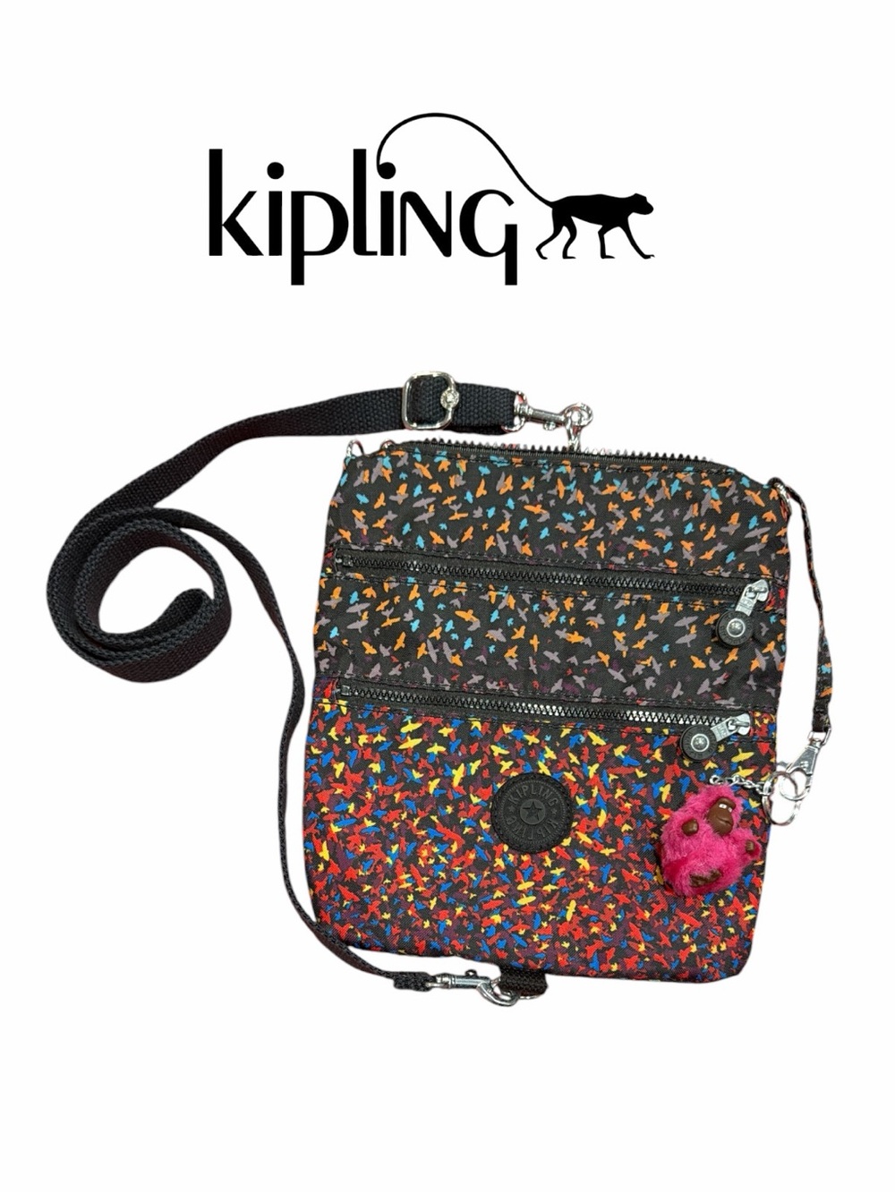 Kipling Alvar Crossbody Bag Multi-Color Bird Print